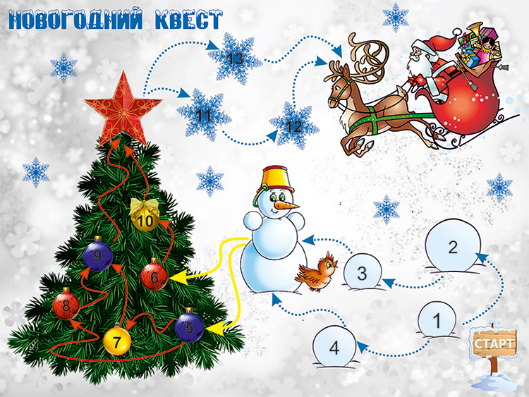 Новогодний квест в школе..